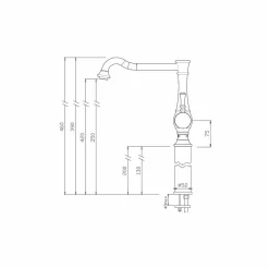 Miscelatore per Lavabo Bagno a Canna Alta Prolunga 13 cm Made in Italy - Neno