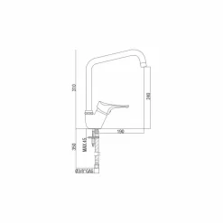 Miscelatore per Lavabo Cucina in Ottone Cromato Orientabile Made in Italy - Cino