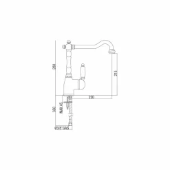 Miscelatore per Lavabo Cucina Design Classico in Ottone Made in Italy - Carmel