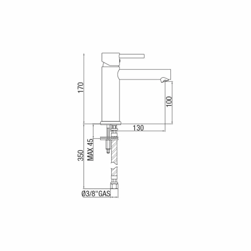 Miscelatore per Lavabo in Ottone Finitura Cromata Made in Italy - Ermia