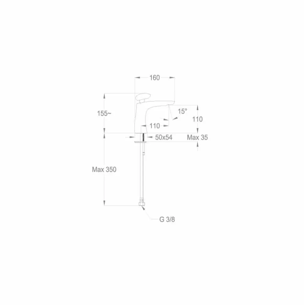 Miscelatore per Lavabo in Ottone Design Moderno Made in Italy - Besugo