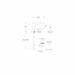 Miscelatore per Lavabo Moderno di Design in Ottone Made in Italy - Miriade
