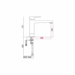 Miscelatore Prolungato Senza Scarico per Lavabo in Ottone Made in Italy - Sindra