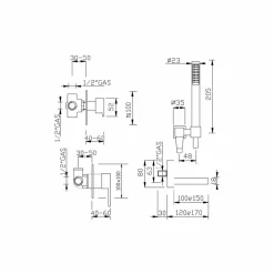 Miscelatore Vasca da Bagno a Incasso con Kit Doccia Made in Italy - Bibo