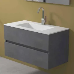 Mobile a Sospensione per il Bagno con Lavabo Integrato in 3 Dimensioni - Marione