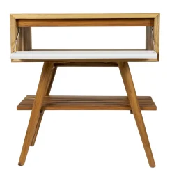 Mobile Bagno a Terra in Teak Naturale con Cassetto in Mogano Bianco - Gatien