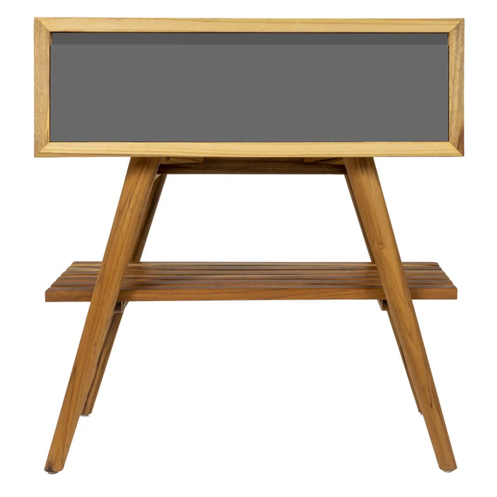 Mobile Bagno a Terra in Teak Naturale con Cassetto in Mogano - Gatien