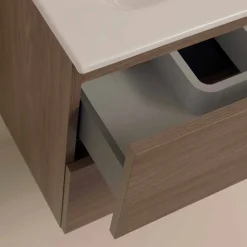 Mobile Bagno 60 cm, Specchio, Lavabo e Colonna – Becky