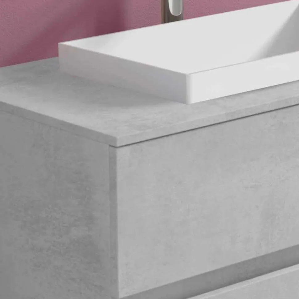 Mobile Bagno con Lavabo a Incasso, Design Moderno a Sospensione - Casimira