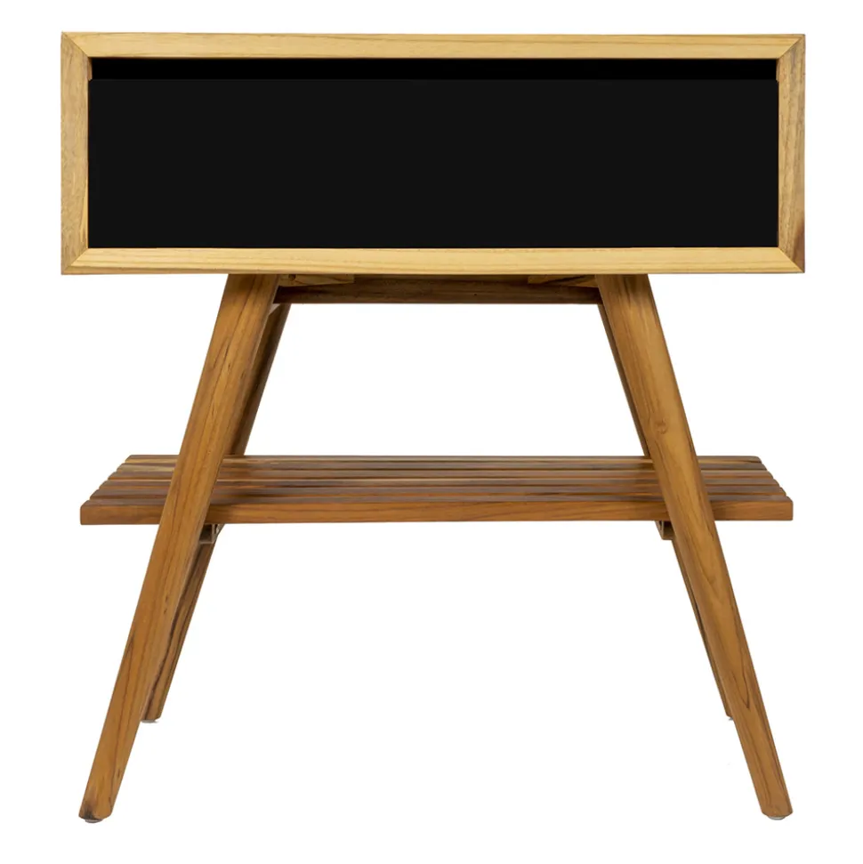 Mobile Bagno con Struttura in Teak Naturale e Cassetto in Mogano - Gatien