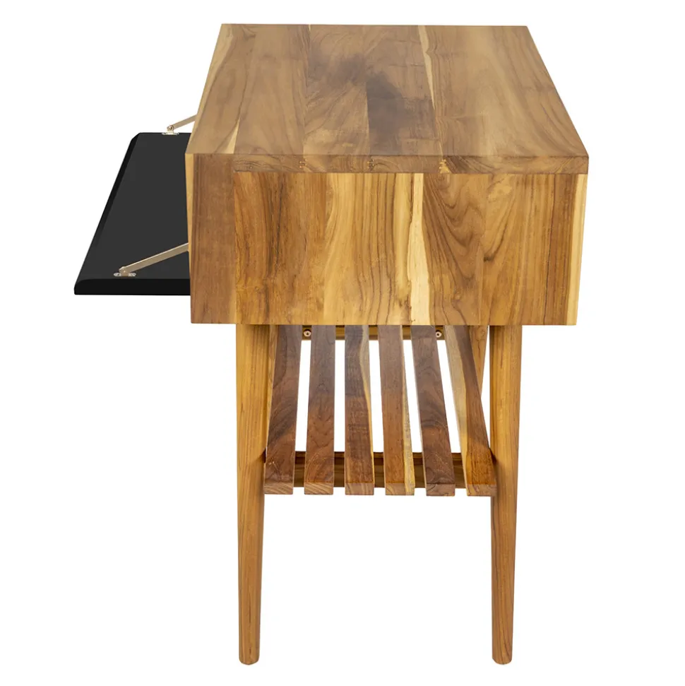 Mobile Bagno con Struttura in Teak Naturale e Cassetto in Mogano - Gatien