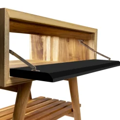 Mobile Bagno con Struttura in Teak Naturale e Cassetto in Mogano - Gatien