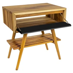 Mobile Bagno con Struttura in Teak Naturale e Cassetto in Mogano - Gatien