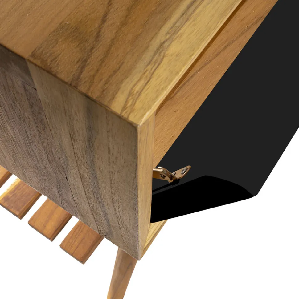 Mobile Bagno con Struttura in Teak Naturale e Cassetto in Mogano - Gatien