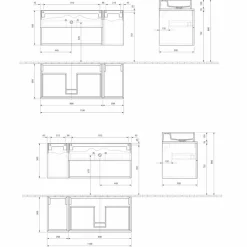 Mobile Bagno Design Sospeso con Lavabo da Appoggio Stile Moderno - Pistillo