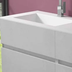 Mobile Bagno Doppio Lavabo, Design Moderno Sospeso in 4 Finiture - Doppietto