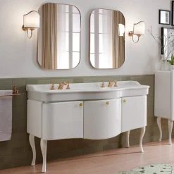 Mobile Bagno Monocolore con Lavabo in Ceramica Bianca - Candy