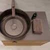 Mobile Bagno Sospeso 100 cm in Vetro 8 mm Temperato e Rovere Europeo - Excelsior