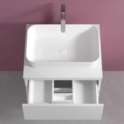 Mobile Bagno Sospeso con Lavabo da Appoggio Rettangolare, Design Moderno - Dumbo