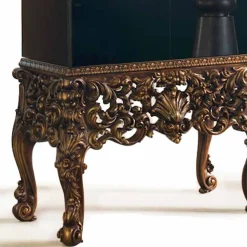 Mobile con base legno intagliata design di lusso, made in Italy, Sam