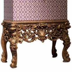 Mobile con base legno intagliata design di lusso, made in Italy, Sam