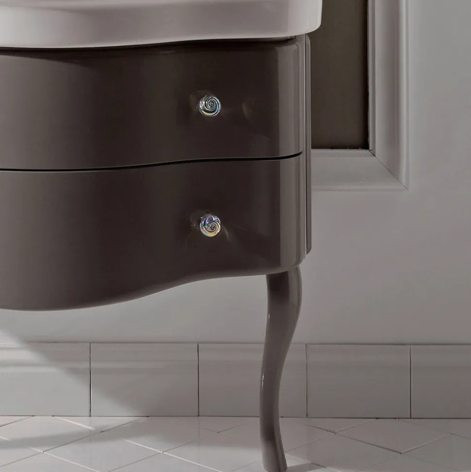 Mobile con Due Cassetti Laccato Lucido e Lavabo Made in Italy - Candy