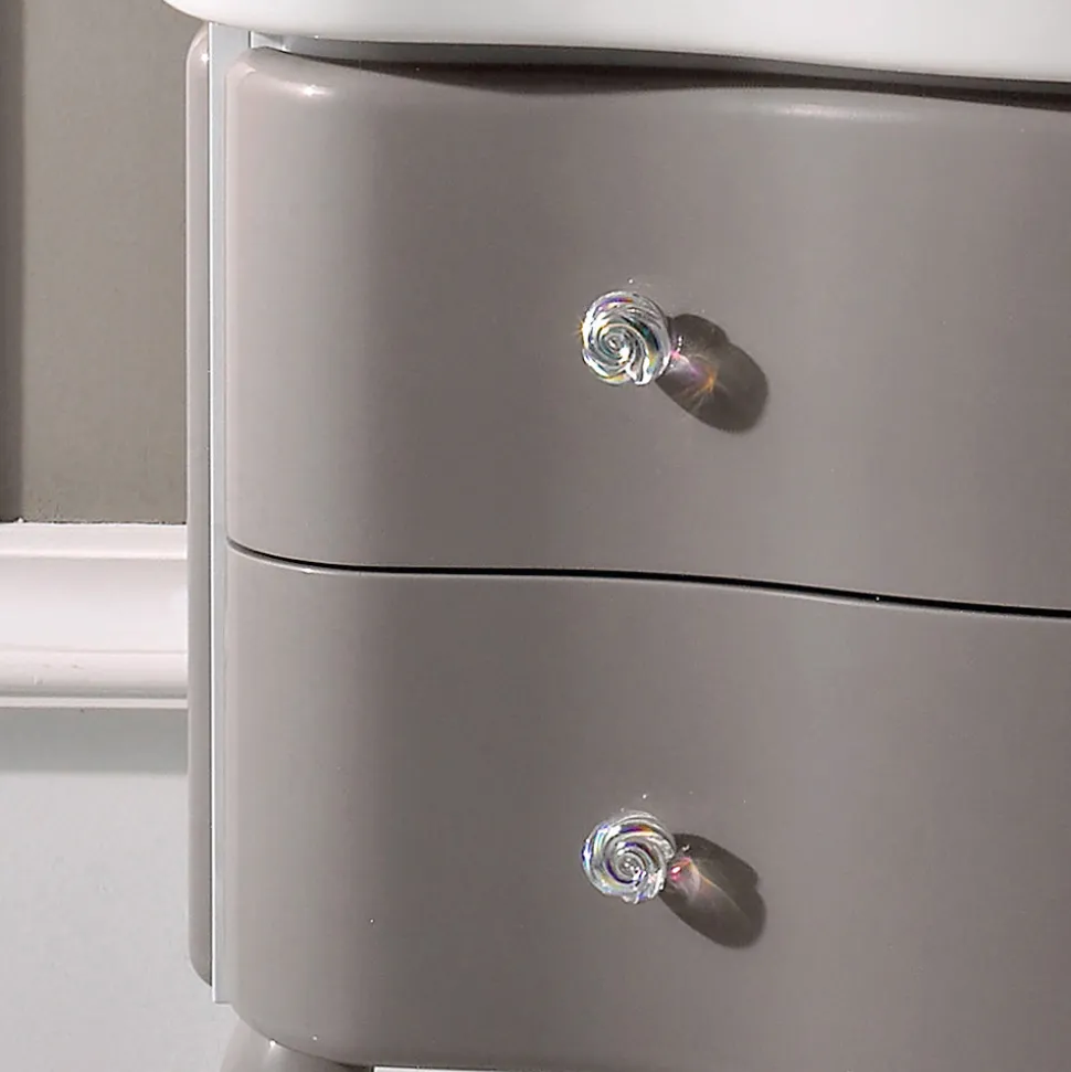 Mobile con Due Cassetti Laccato Lucido e Lavabo Made in Italy - Candy