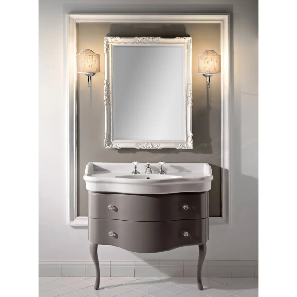 Mobile con Due Cassetti Laccato Lucido e Lavabo Made in Italy - Candy
