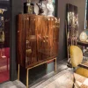 Mobile contenitore moderno con 4 ante in legno di ebano lucido Ada
