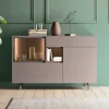 Mobile Credenza da Ingresso o Salotto in Legno Ecologico e Vetro Lusso - Bruno