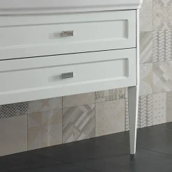 Mobile da Bagno con Due Cassetti e Lavabo in Ceramica Made in Italy - Rome