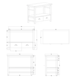 Mobile da Bagno da Terra Realizzato in Teak con Due Cassetti - Frangipani