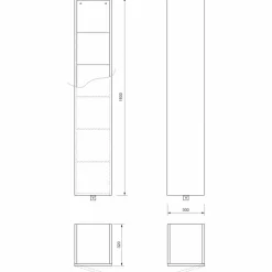 Mobile d'Arredo Bagno a Colonna 6 Ripiani con Anta in 4 Finiture - Antanta