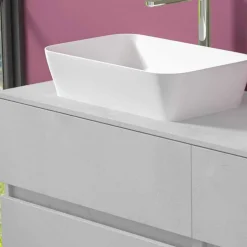 Mobile per Bagno a Sospensione con Doppio Lavabo da Appoggio - Mandrillo