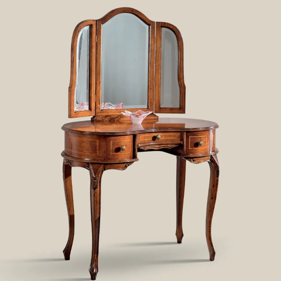 Mobile Pettiniera in Legno con Cassetti e Specchio Made in Italy - Luxury