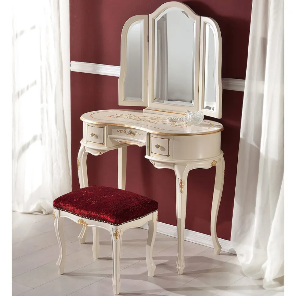 Mobile Pettiniera in Legno con Cassetti e Specchio Made in Italy - Luxury