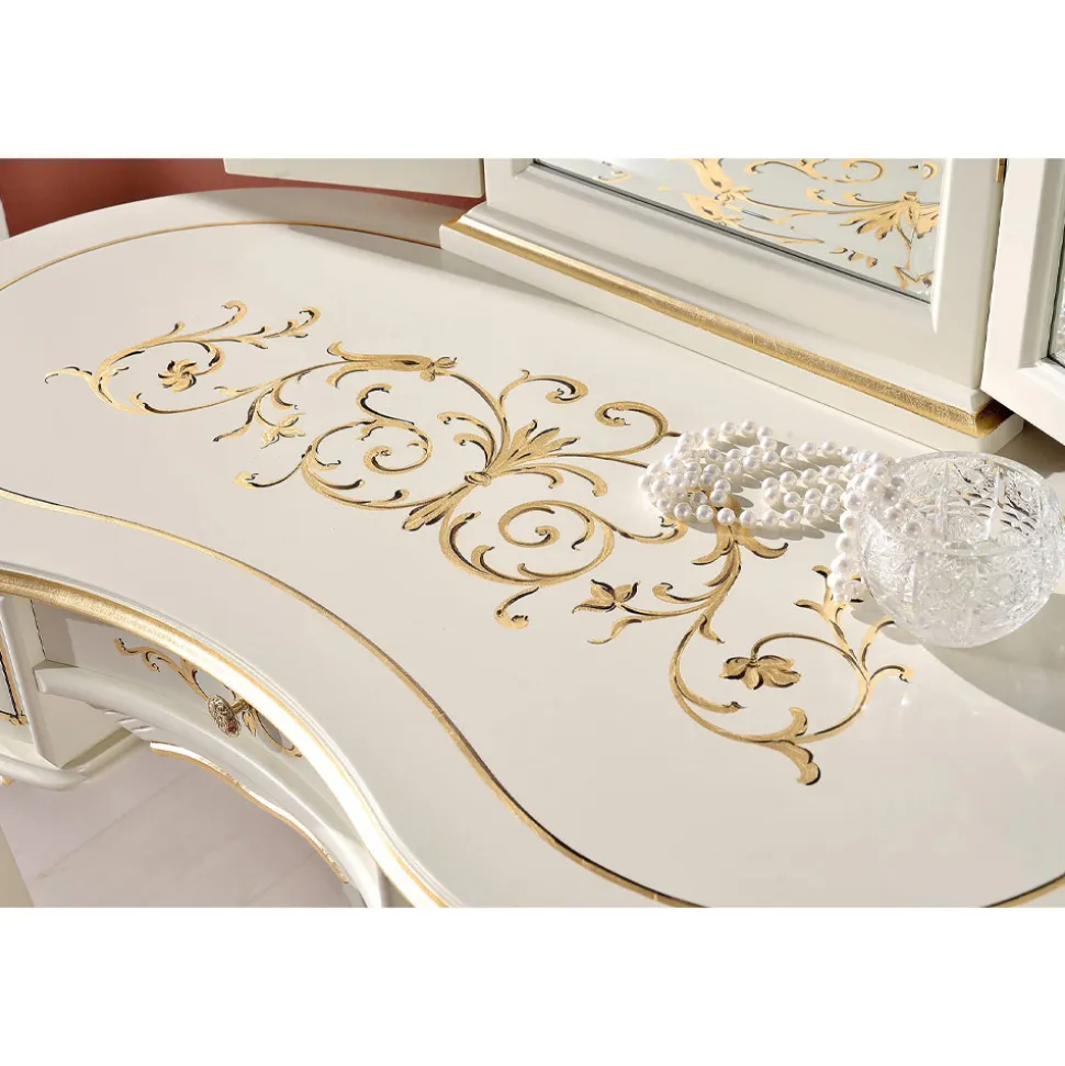 Mobile Pettiniera in Legno con Cassetti e Specchio Made in Italy - Luxury