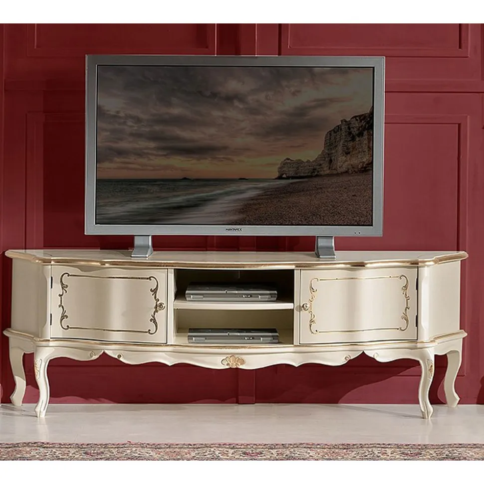 Mobile Porta Tv Classico in Legno con Ante e Vani Made in Italy - Leonor