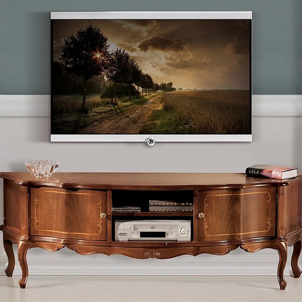 Mobile Porta Tv Classico in Legno con Ante e Vani Made in Italy - Leonor
