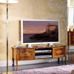 Mobile Porta Tv Classico in Legno con Intarsi Made in Italy - Katerine