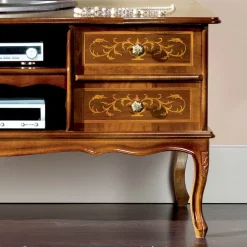 Mobile Porta Tv Classico in Legno Noce 4 Cassetti Made in Italy - Prince