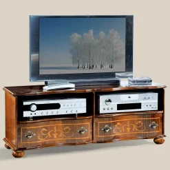 Mobile Porta Tv Classico in Legno di Noce di Lusso Made in Italy - Prince