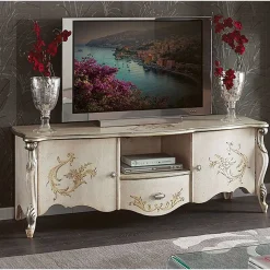 Mobile Porta Tv con 2 Ante e Cassetto in Legno Made in Italy - Caligola