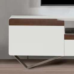 Mobile Porta TV con 2 Ante in Finitura Canaletto e Bianco Made in Italy - Kari