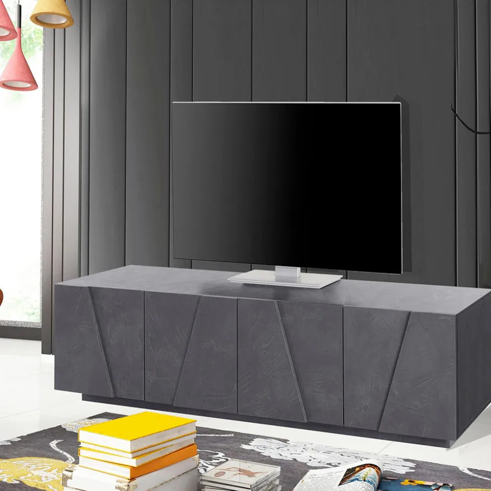 Mobile Porta Tv da Soggiorno con 4 Ante in Melaminico Made in Italy - Naditza