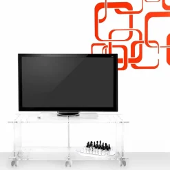 Mobile porta tv design moderno in plexiglass trasparente Mago
