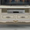 Mobile Porta Tv di Lusso Legno Bianco e Argento Made in Italy - Cheverny