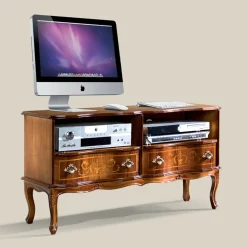 Mobile Porta Tv in Legno 2 Cassetti Stile Classico Made in Italy - Prince