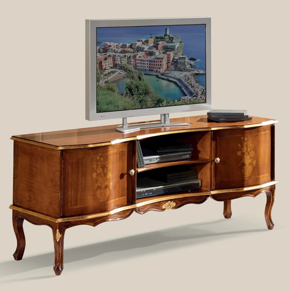 Mobile Porta Tv in Legno di Noce Stile Classico Made in Italy - Prince