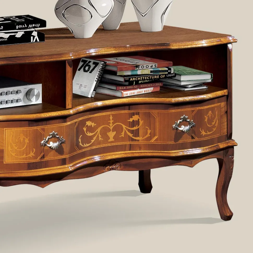 Mobile Porta Tv Legno Classico con Vani e Cassetti Made in Italy - Prince